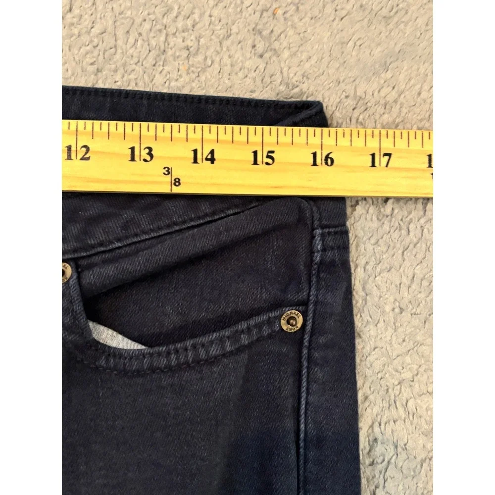 Michael Kors Womens Navy Blue Cropped Jeans Size 8 Stretch Straight Leg Pants